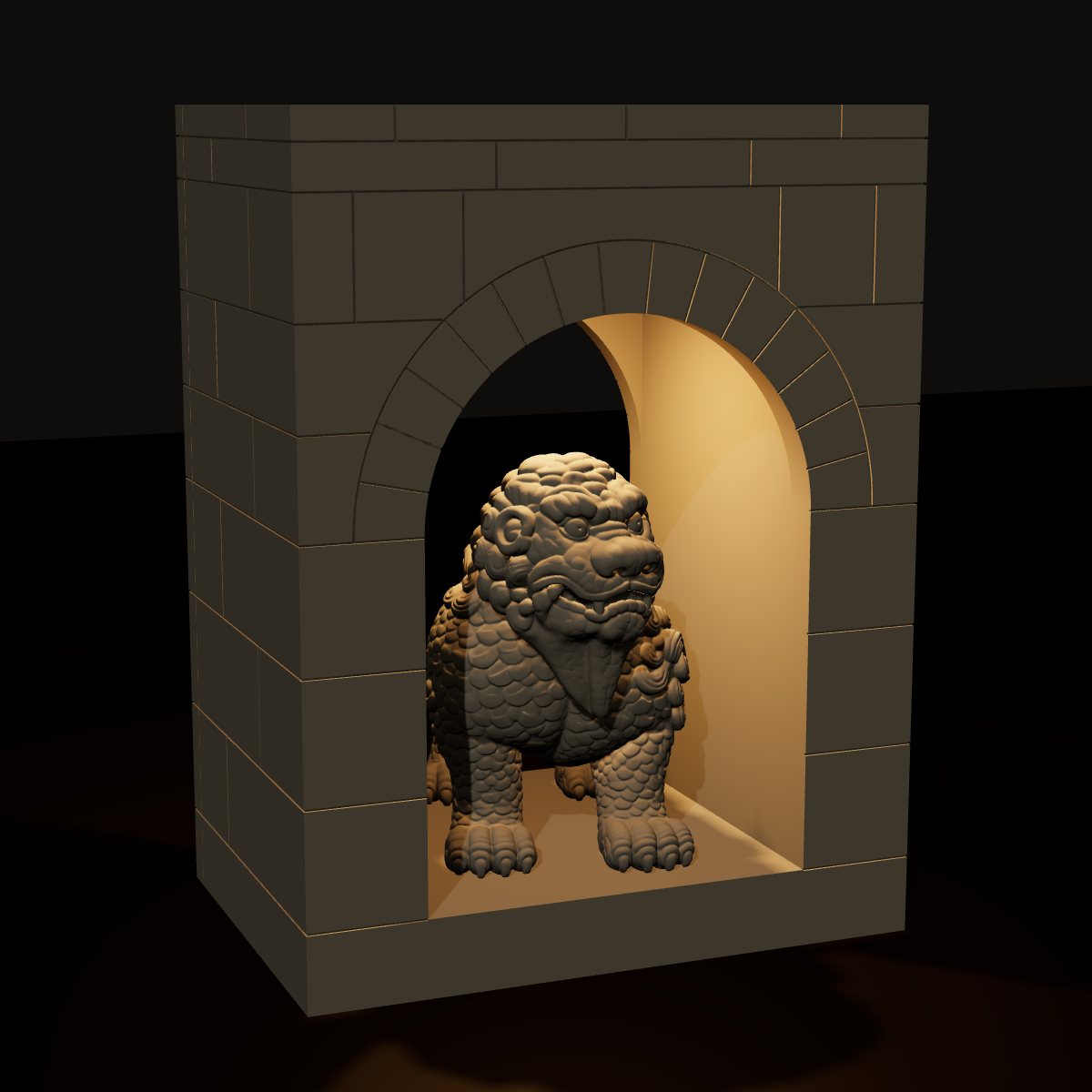 불을 켠 광화수문 라이트박스 3D 렌더
